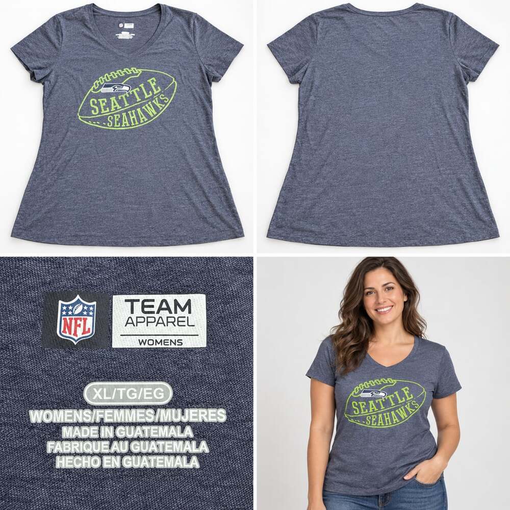 NFL Team Apparel Seattle Seahawks T-Shirt Size XL Navy Blue